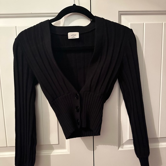 Aritzia Wilfred black Plunge Front Cardigan - Picture 3 of 4